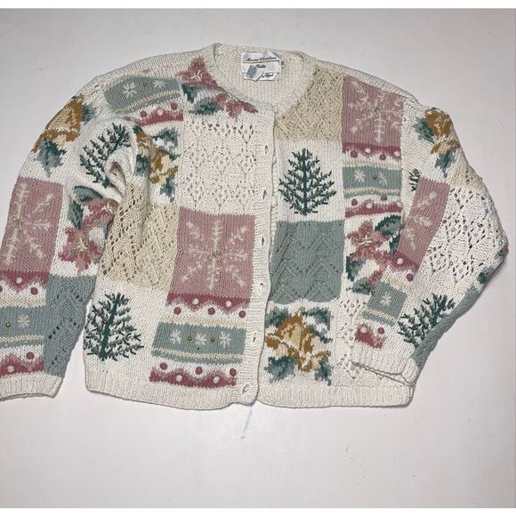 Marisa Christina Sweaters - Marisa Christina Hand Knit Sweater Vintage Cottage Christmas  Cozy S Petite